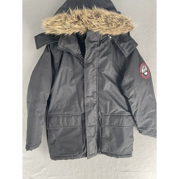 Snozu Snow Jacket Boys Youth Small Winter Coat Fur Trim Heavy Hooded Outdoor - Picture 1 of 13